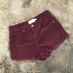 Kendall and Kylie maroon corduroy shorts 💕